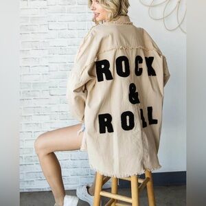 Elan Devan Rock & Roll Oversized Tan Jacket